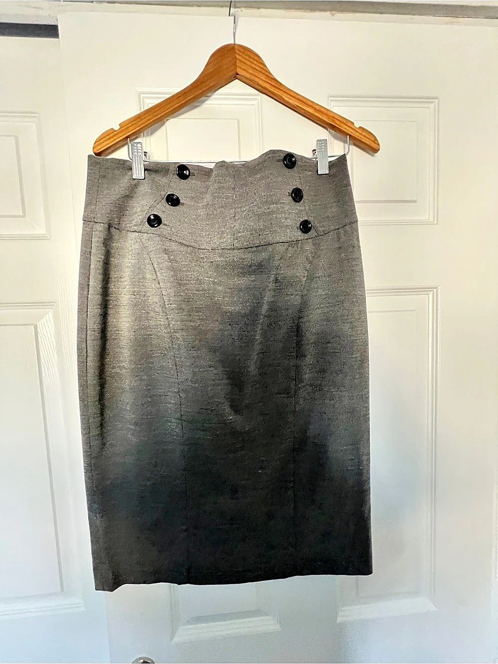 RICKIS Women's Gray Midi Skirt Size 12 likeNew